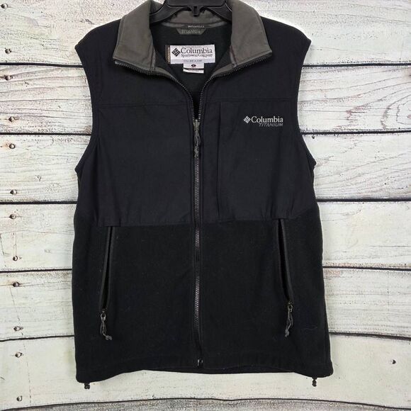 Columbia Titanium Men’s Black Fleece Vest Size M - Picture 1 of 8